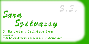 sara szilvassy business card