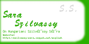 sara szilvassy business card